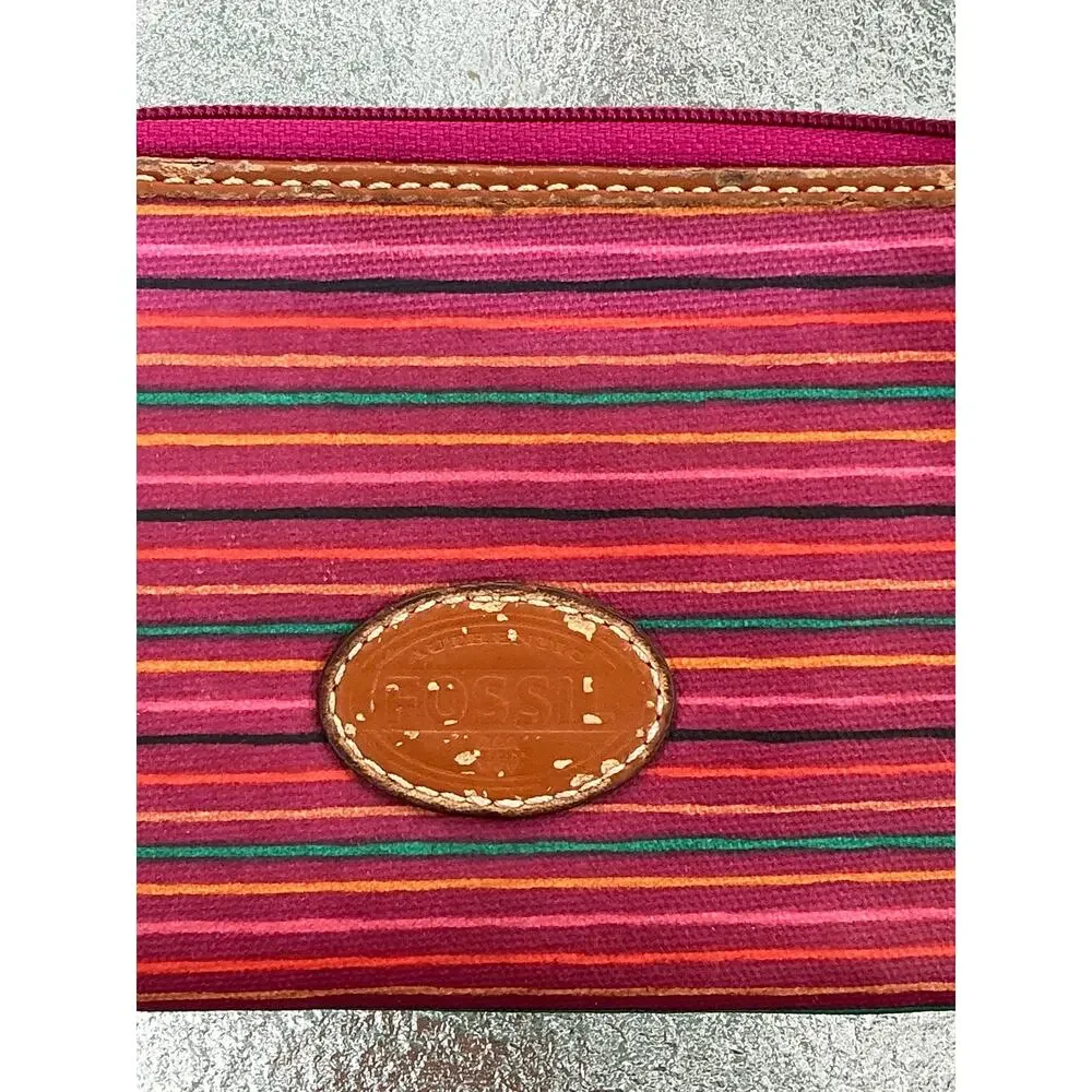 Fossil Multicolor Striped Wristlet Wallet